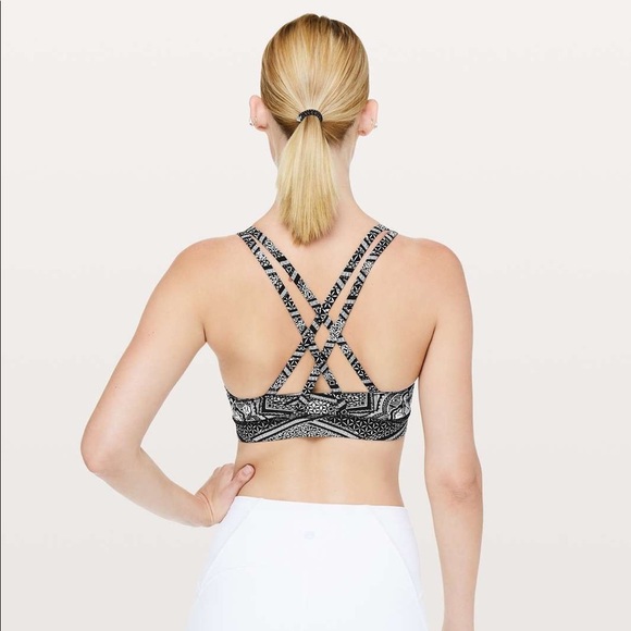 Lululemon Energy Bra - Inked Ice Grey Black - Picture 1 of 7